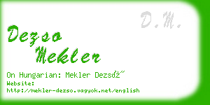 dezso mekler business card